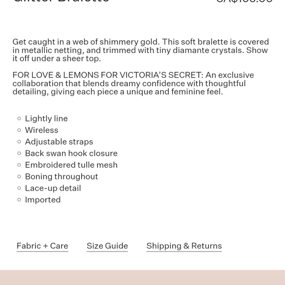 For Love and Lemons Glitter Bralette BNWT (M) - Picture 8 of 10